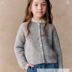 Petite Sezane Gaspard Cardigan. Mottled Grey. Size 4. NWT.